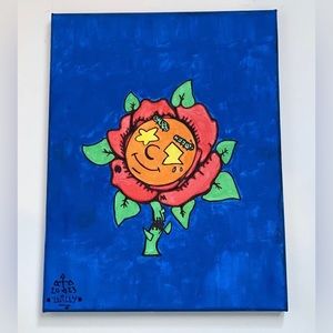 Glo Gang ‘Flower’ Chief keef drawing painting canvas it’s 16x12 inches medium